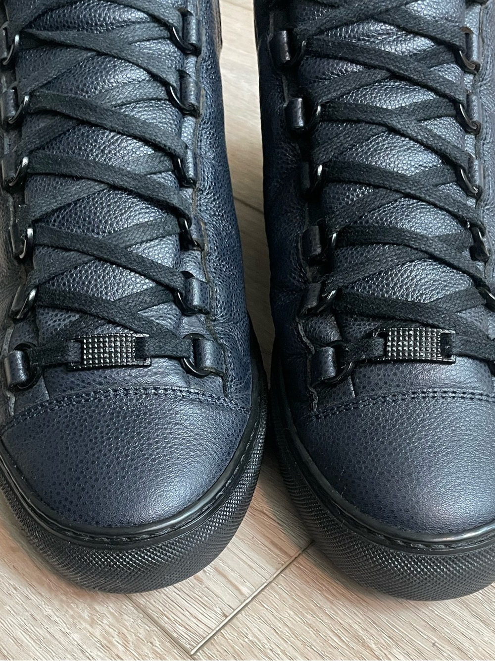 Balenciaga Arena High Navy Leather Sneakers - Picture 6 of 9